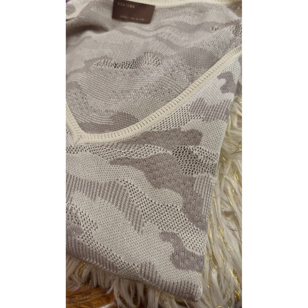 Kerisma Camo Print Vneck Lightweight Dolman Sleeve Sweater Womens Size M/L - Picture 7 of 16